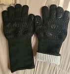 Bbq Oven Gloves 1472 Heat Resistant Mitts Silicone Non-slip Black. Fixed Price $14.99.