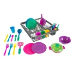 Kids Toy Play Dishes Tableware Drainer Plates Forks Cups Kitchen Set. Fixed Price $18.99.