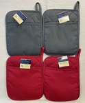 Lot Of 4 Home Collection 2 Red Gray Neoprene Pot Holders Mitts Nwt. Fixed Price $12.98.