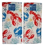 Set Of 2 Beach House Lobster & Crab Terry Kitchen Towels By Kay Dee Designs. Fixed Price $18.95.