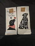 Set Of Mabelle Home Collection 16" X 26" Kitchen Towel-dogs Welcome/love New. Fixed Price $11.99.