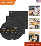 Non-slip Silicone Trivet & Hot Pad Set 4 Pack Of Essential Kitchen Accessories. Fixed Price $13.99.
