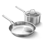 Cookware Set 3 Piece Stainless Steel Induction Oven Safe 450F Calphalon Brushed. Fixed Price $179.99.