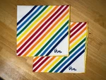 Vintage Vera Neumann Rainbow Striped Square Napkins Set Of 2 Table Decor Pride. Fixed Price $14.00.