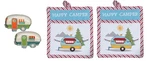 Kay Dee 4 Piece Home Is Where You Roam Camping Shakers And Potholders Set. Fixed Price $26.99.