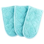 Set Of 3 Aqua Terry Kitchen Pan Handle Covers Heat Resistant Potholders. Fixed Price $13.09.