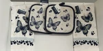 4 Pc Set True Living Same Printed Cotton Kitchen Towels & Potholders Butterflies. Fixed Price $15.95.