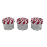 Holiday Style Glass Canister Jar 4 Oz Candy Cane Set Of 3 Christmas. Fixed Price $13.58.