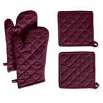 Native Fab 4 Piece Set - 2 Oven Mitts & Potholders, Heat Burgundy Wine. Fixed Price $32.57.