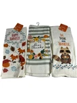 Women Owned Set 3 Kitchen Dish Towels Racoon Fox Fall Harvest Thankful Cotton. Fixed Price $25.00.