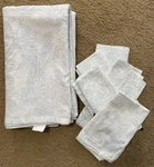 Tommy Hilfiger Tablecloth 57 X73 And Napkins Light Blue Paisley Cotton *read. Fixed Price $25.00.