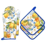 Summer Lemon Oven Mitts And Pot Holders Sets 4PCS, 100% Cotton Heat Resistant.... Fixed Price $25.16.