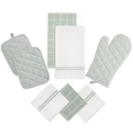 Mainstays 8-PACK Sage Set Kitchen Towel/dishcloth/oven Mitt/pot Holder, Cotton. Fixed Price $14.50.