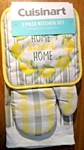Cuisinart 3 Piece Kitchen Set Oven Mitt Pot Holder Towel Lemon Home Sweet. Fixed Price $9.99.