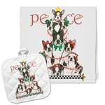 Boston Terrier Holiday Dish Towel & Pot Holder Set. Fixed Price $24.95.