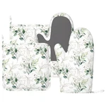 Watercolor Floral Pattern Silicone Oven Mitts And Pot Holders Sets Green .... Fixed Price $26.17.