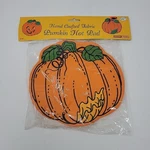 Vintage Pumpkin Hot Pad Pot Holder Halloween Orange Cotton Loomco Nos 1993. Fixed Price $11.69.