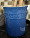 Creuset Utensil Crock Holder 1L Ombre Marseille Stoneware Kitchen Jar. Fixed Price $23.00.