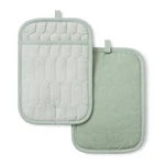 Martha Stewart Honeycomb Quilted Chambray Pot Holder 2-PACK Set 100 Cotton. Fixed Price $35.25.
