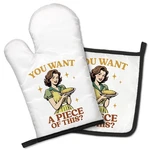Geygie You Want Piece Of This Cute Oven Mitts And Pot 11.2*6.9IN, White. Fixed Price $20.76.