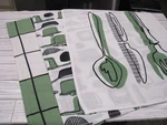 Set Of 3 Ikea Linen Blend Kitchen Hand Dish Tea Towels Green Black Beige. Fixed Price $12.00.