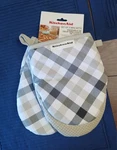 Kitchenaid Mini Oven Mitt Set-tan Gingham. Fixed Price $15.00.