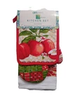 New 3 Piece Kitchen Classic Potholder And Oven Mitt Towel Set #e. Fixed Price $9.99.