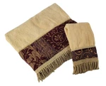 2 Croscill Galleria Portofino Red Gold Chenille Hand & Bath Towel Set W/ Fringe. Fixed Price $39.99.