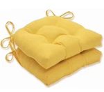 Pillow Perfect Yellow Fresco Reversible Chair Pads W/ Ties 15.5X16 Set Of 2. Fixed Price $13.50.