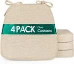 Dining Chair Cushions Set Of 4, 2.5 Inch Thick Kitchen Pads With Ties, Non. Fixed Price $97.84.