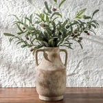 Ceramic Flower Vase With Handles, 11 Inch Tall For Centerpieces, Large Deco. Fixed Price $57.99.