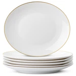 Brew Tea Btat- White Dessert Plates Gold Rim Set Of 6 8 Round Porcelain. Fixed Price $43.99.