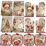 12 Pcs Christmas Kitchen Towels Pot Holders And Oven Mitts Set 4 Santa Claus. Fixed Price $39.99.