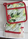 Simply Whimsical 3 Piece Kitchen Set Towel,oven Mitt, Pot HOLDER100%COTTON Nwt.. Fixed Price $9.97.