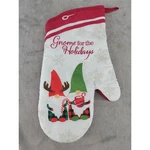 Greenbrier Gnome For The Holidays Christmas Oven Mitt Red White Snowflake. Fixed Price $9.98.