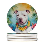 Carolines Treasures DAC6489RCS4 X In. Pit Bull Terrier Luau Sandstone Coa.... Fixed Price $32.19.