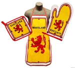 Royal Standard Of Scotland Flag Kitchen & Bbq Set W Apron Oven Mitt Pot Holder. Fixed Price $21.99.