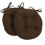 Blazing Needles Solid Twill Round Tufted Chair Cushions Set Of 2 16" Chocolate. Fixed Price $74.06.