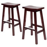 Bar Stools Set Of 2 For Kitchen Counter Solid Wooden Saddle 30-INCH. Fixed Price $87.77.