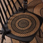 Black & Tan Jute Chair Pad Set Of 6 Primitive Country Rustic Cabin Vhc Brands. Fixed Price $79.95.