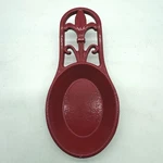 Red Cast Iron Fleur Lis Spoon Rest Enamel Finish Kitchen Counter Decor. Fixed Price $15.99.