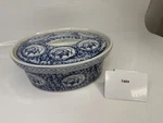 Williams Sonoma Grand Cuisine Blue White Porcelain Covered Dish Oval Serve Bowl. Fixed Price $69.99.
