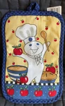 Pillsbury Doughboy Kitchen Quilted Design Pot Holder - Apple Series Nwt Free S&h. Fixed Price $14.14.