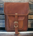 Distressed Men's Vintage Handmade Messenger Crossbody I-pad Bag Real Goat Hide. Fixed Price $100.00.