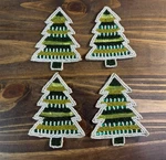 Pier 1 Imports Beaded Holiday Christmas Tree Coasters Drink Holders Set Of 4 Euc. Fixed Price $13.99.