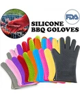 1 Pair Us Silicone Bbq Heat Resistant Gloves Grill Pot Holder Grip Oven Mitts. Fixed Price $7.99.