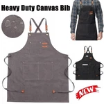 Heavy Duty Canvas Kitchen Chef Cooking Apron Cross-back Adjustable Bib Work Bbq. Fixed Price $9.89.