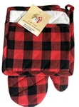 Buffalo Check Potholder Oven Mitt Country Red Black Heavyweight 2-PIECE Set. Fixed Price $22.09.