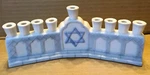 9 Candle Holder Porcelain Menorah Hanukkah Candelabrum Festival Of Lights Decor. Fixed Price $12.95.