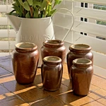 Set Of 5 Stoneware Vintage Cream Pots Farmhouse Kitchen Victorian Home D Cor. Fixed Price $20.92.